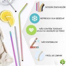 Carregar imagem no visualizador da galeria, KIT com 8 canudos ecológicos refrigeradores de INOX